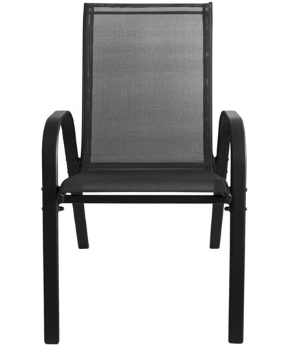 Havemøbelsæt Bord Ø60 cm Glas med 4 Stole Mørkegrå