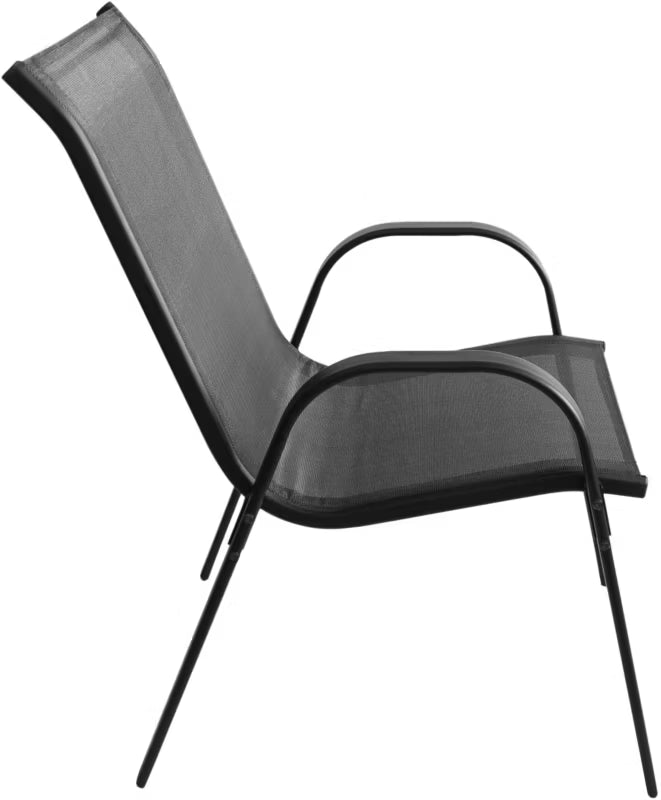 Havemøbelsæt Bord Ø60 cm Glas med 4 Stole Mørkegrå