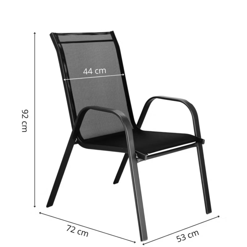 Havemøbelsæt Bord Ø60 cm og 4 Stole Sort
