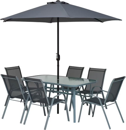 Havemøbelsæt Fiesta 150x90 cm Grafit med Parasol