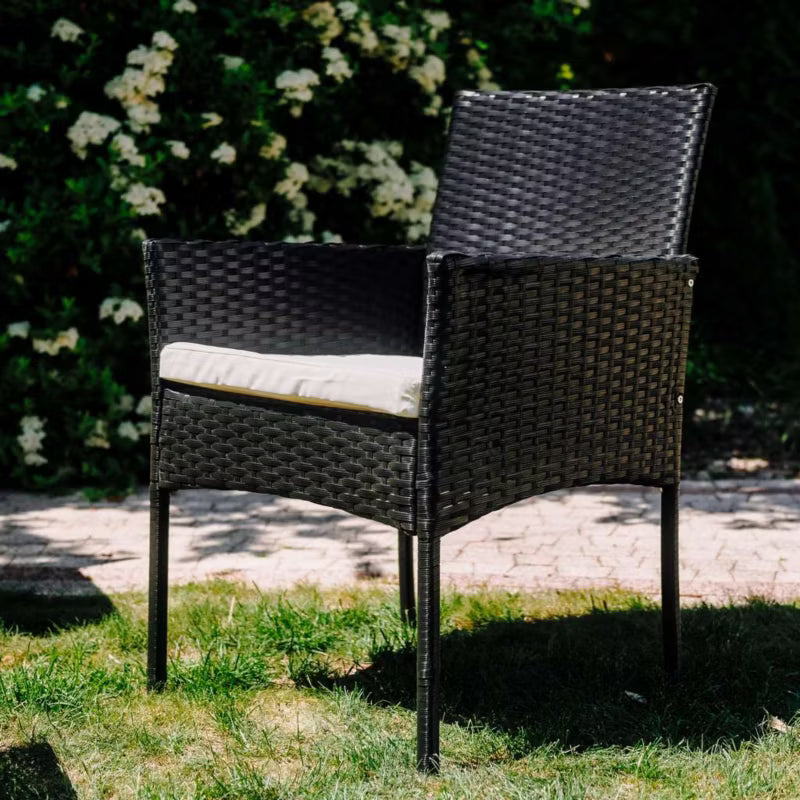 Havemøbelsæt FIJI 4-Personer Sort/Beige