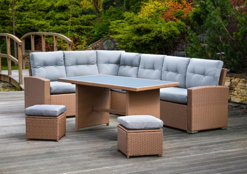 Havemøbelsæt Kara Maxi 8 Personer Cappuccino Polyrattan