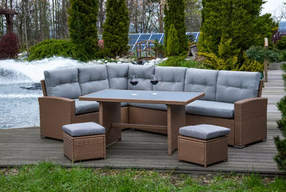 Havemøbelsæt Kara Maxi 8 Personer Cappuccino Polyrattan