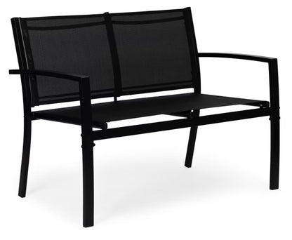 Havemøbelsæt 90x50 cm Metal med Bord Bænk og Stole