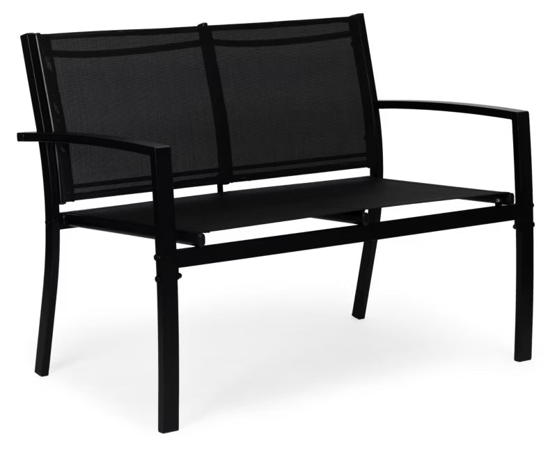 Havemøbelsæt 90x50 cm Metal med Bord Bænk og Stole