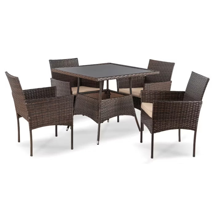Havemøbelsæt Morado Bord 90x90 cm Brun/Beige