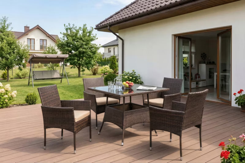 Havemøbelsæt Morado Bord 90x90 cm Brun/Beige