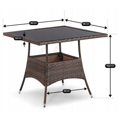 Havemøbelsæt Morado Bord 90x90 cm Brun/Beige