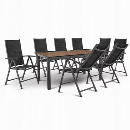 Havemøbelsæt Pola 150x90 cm Antracit 8 Personer