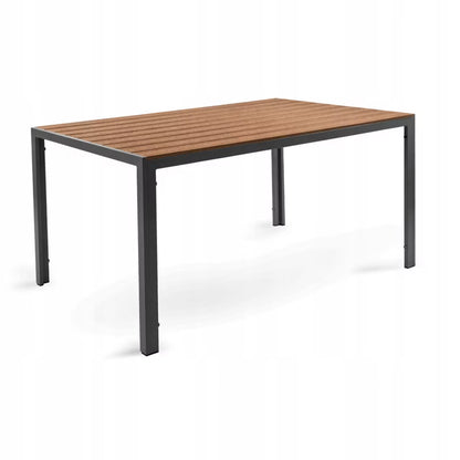 Havemøbelsæt 150x90 cm Antracit Sort 6 Personer