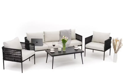 Havemøbelsæt Belize Aluminium Beige og Sort