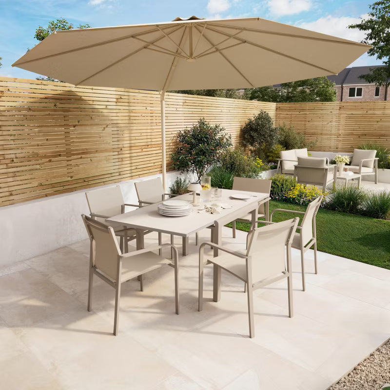 Havemøbelsæt Mallia 4 Personer Beige Aluminium