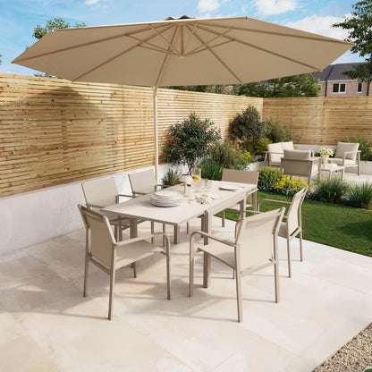 Havemøbelsæt Mallia 4 Personer Beige Aluminium
