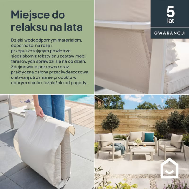Havemøbelsæt Mallia 4 Personer Beige Aluminium