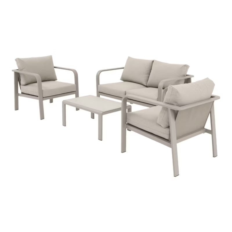 Havemøbelsæt Mallia 4 Personer Beige Aluminium