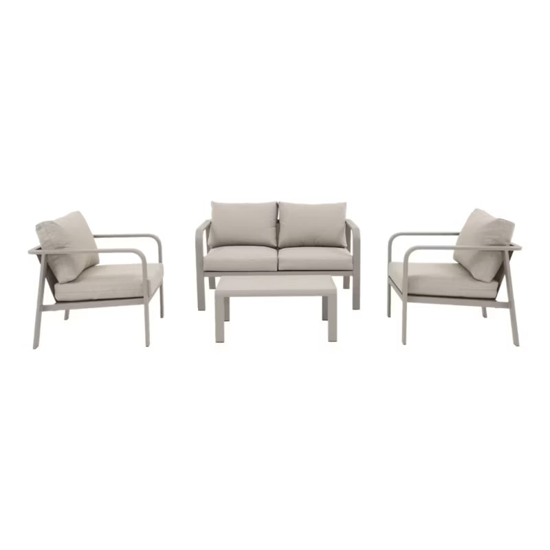 Havemøbelsæt Mallia 4 Personer Beige Aluminium