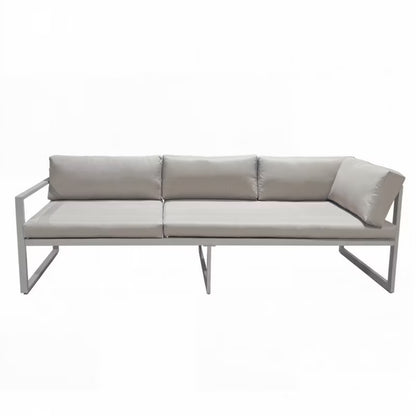 Havemøbelsæt Modulær Hjørnesofa Aluminium med Bord