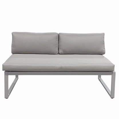 Havemøbelsæt Modulær Hjørnesofa Aluminium med Bord