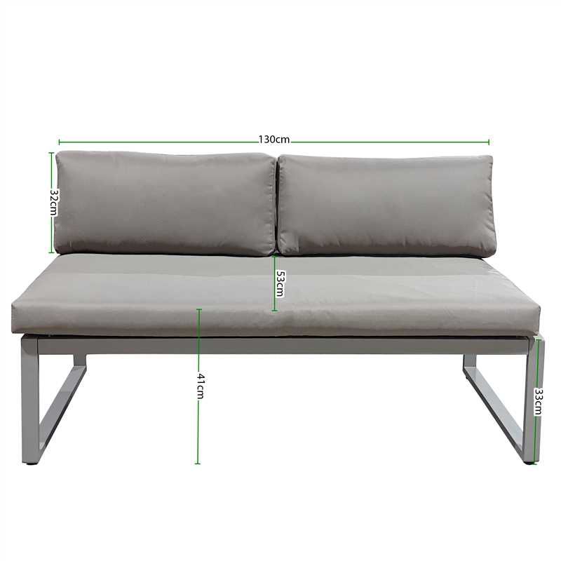 Havemøbelsæt Modulær Hjørnesofa Aluminium med Bord
