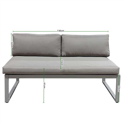 Havemøbelsæt Modulær Hjørnesofa Aluminium med Bord