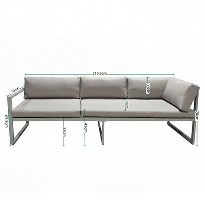 Havemøbelsæt Modulær Hjørnesofa Aluminium med Bord