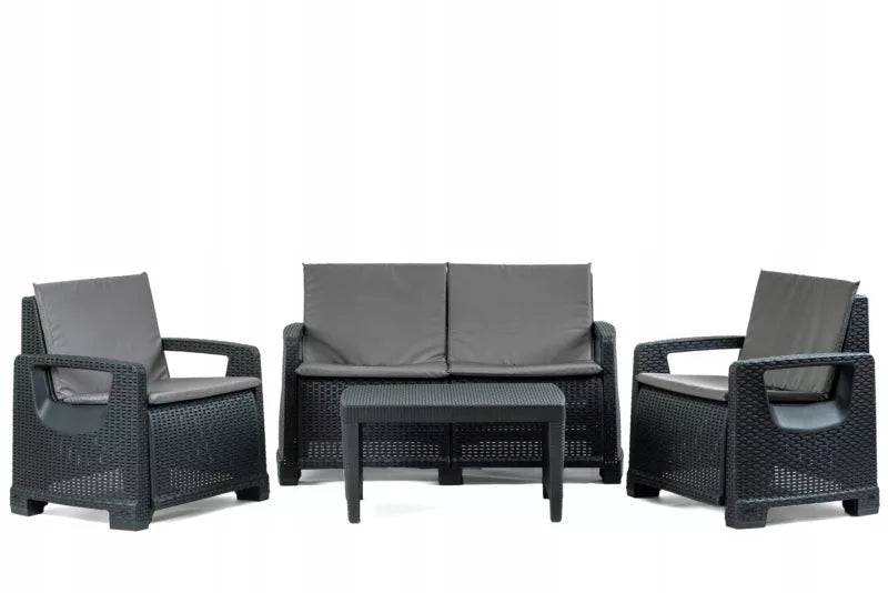 Havemøbelsæt Paradiso Sofa Bord 2 Lænestole Antracit