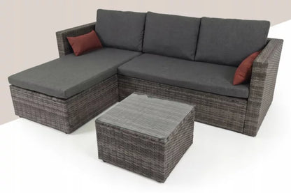 Havemøbelsæt Soria Modulopbygget Hjørnesofa Grå Polyrattan