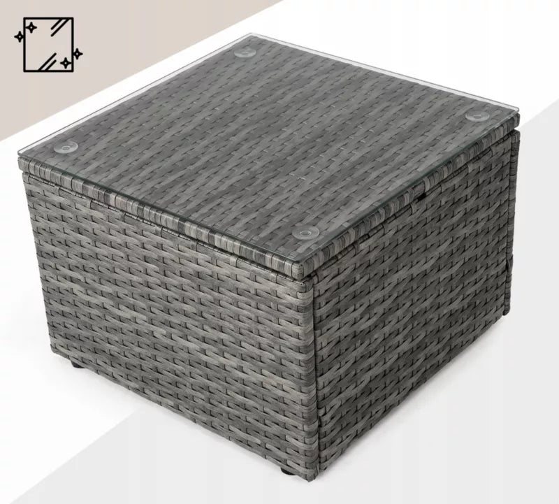 Havemøbelsæt Soria Modulopbygget Hjørnesofa Grå Polyrattan