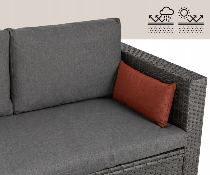 Havemøbelsæt Soria Modulopbygget Hjørnesofa Grå Polyrattan