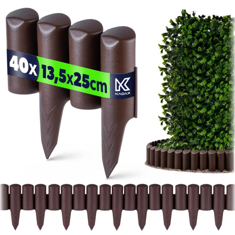 Havepalisade 10 m Brun Plast