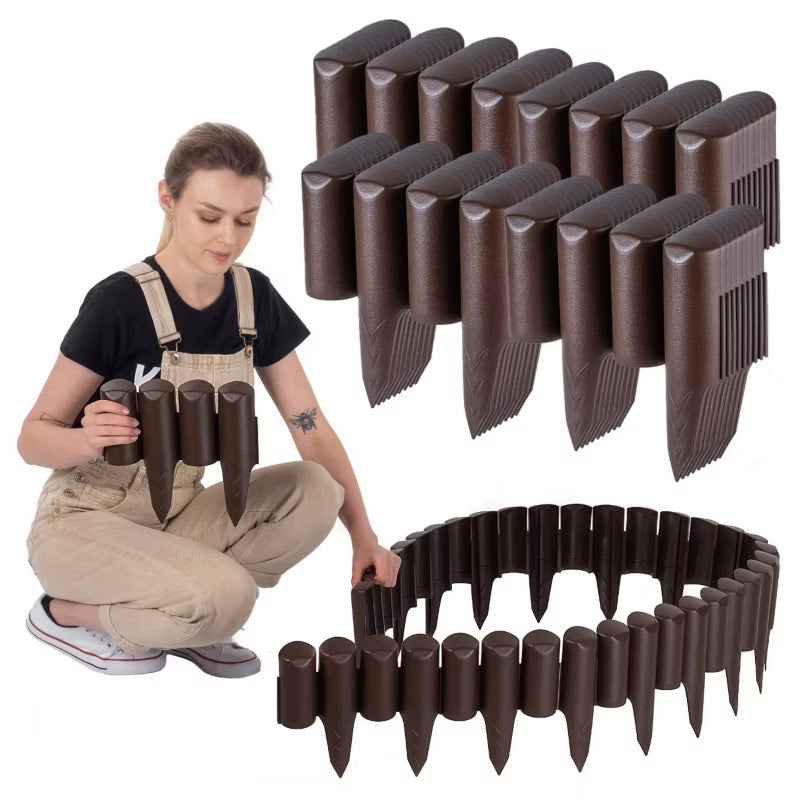 Havepalisade 10 m Brun Plast