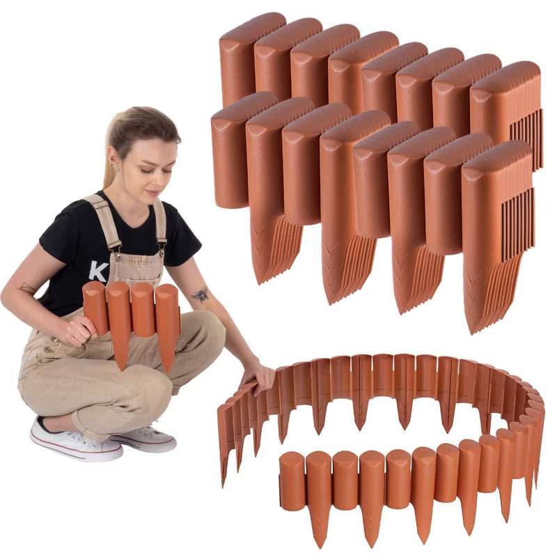 Havepalisade 10 m Plastik Terrakotta