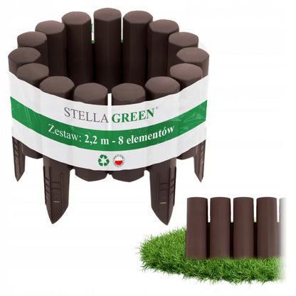 Havepalisade 2,2 m Brun Plast