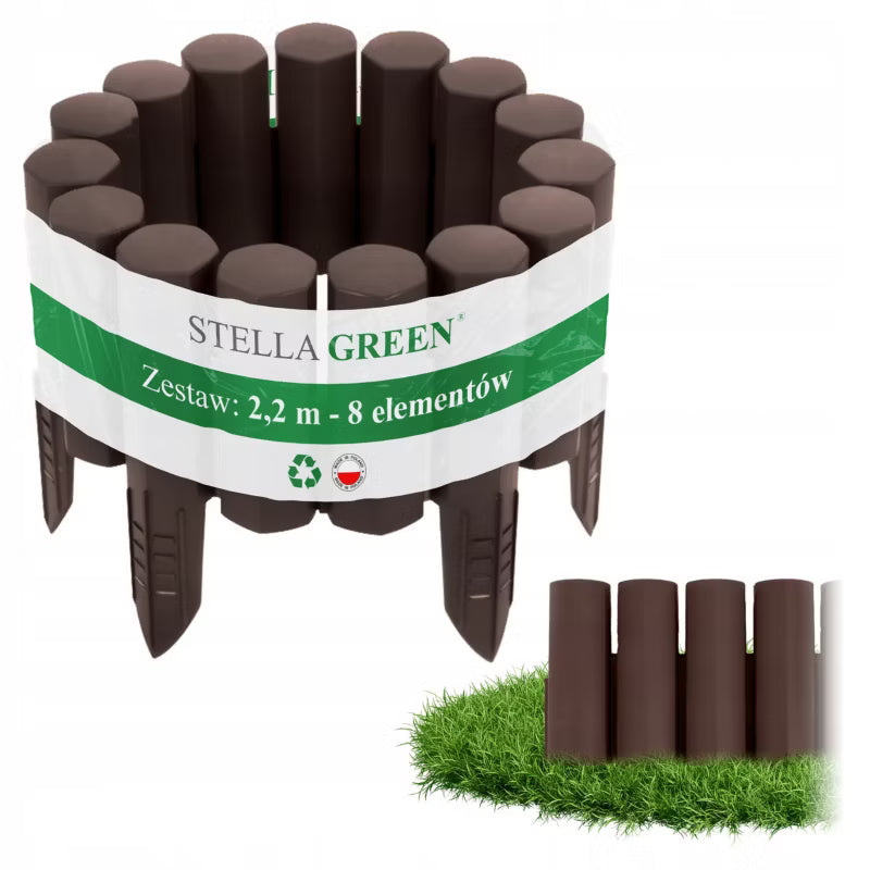 Havepalisade 2,2 m Brun Plast