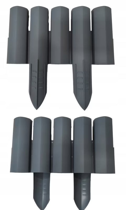 Havepalisade 2,2 m x 25,5 cm Grafit Plastik