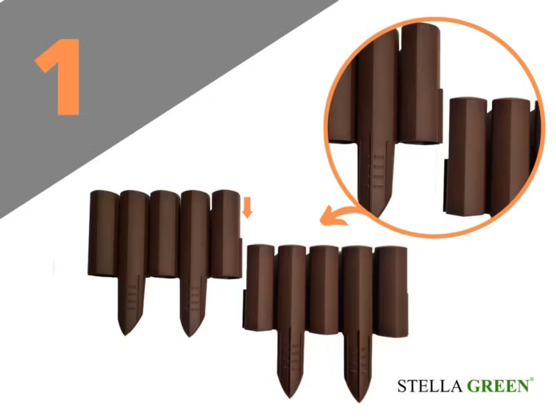 Havepalisade 220 cm Brun 8 Stk.