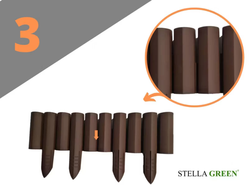 Havepalisade 220 cm Brun 8 Stk.