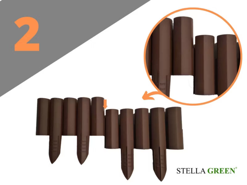 Havepalisade 220 cm Brun 8 Stk.