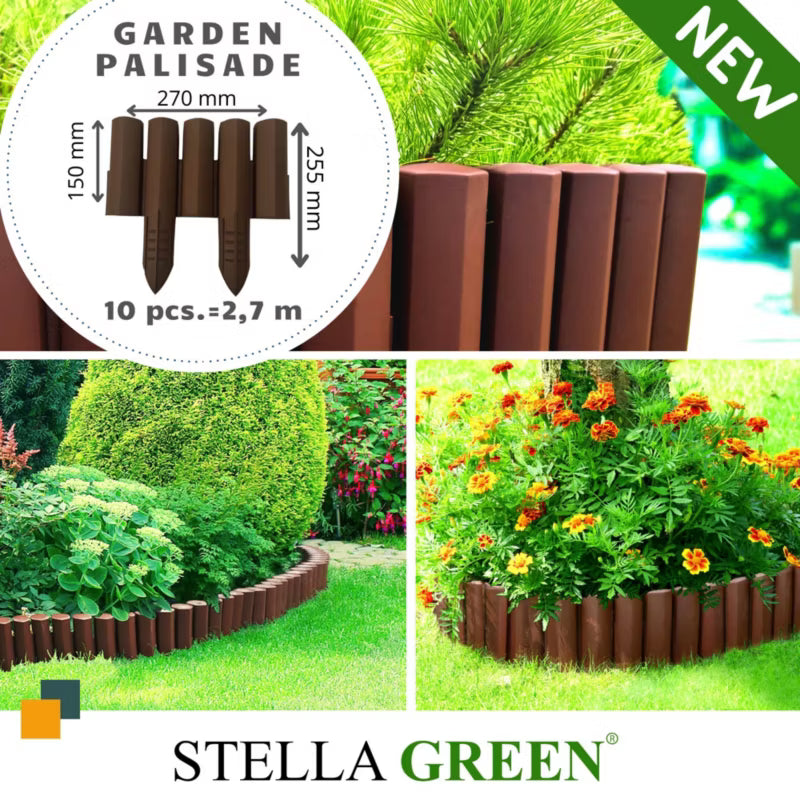Havepalisade 220 cm Brun 8 Stk.
