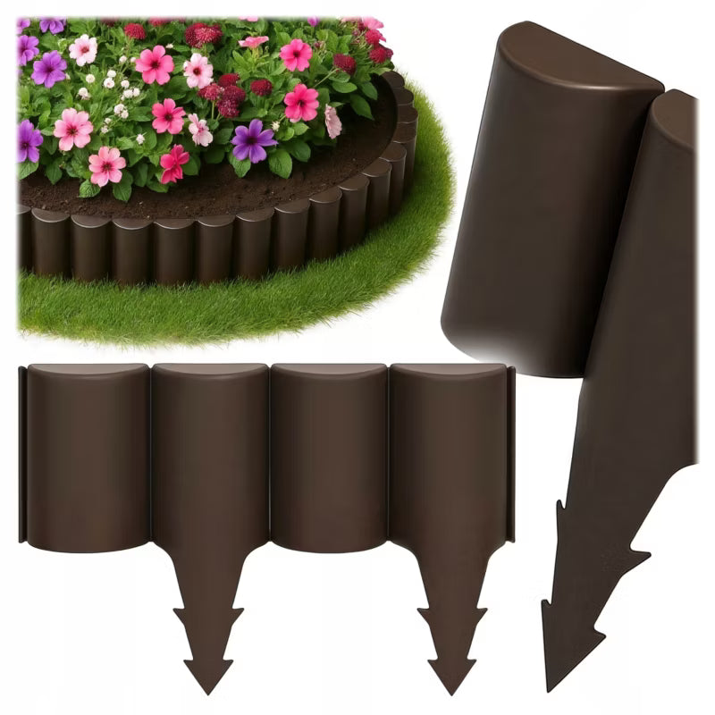 Havepalisade 240 cm Brun Plastik