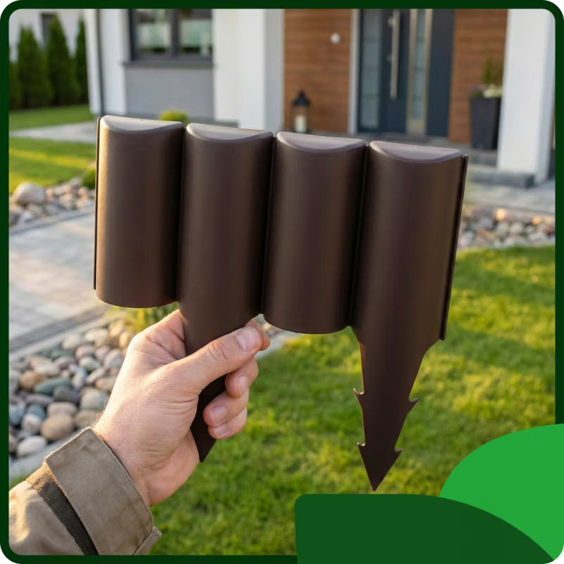 Havepalisade 240 cm Brun Plastik