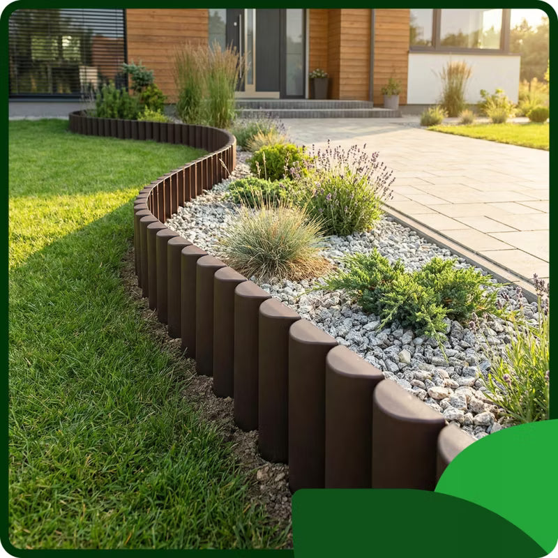 Havepalisade 240 cm Brun Plastik