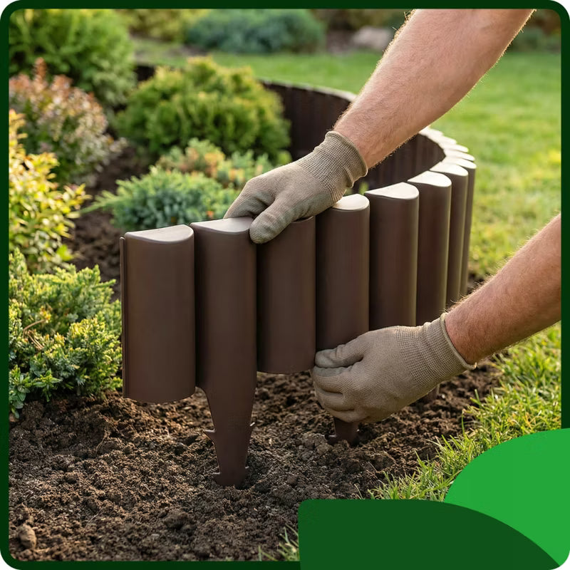 Havepalisade 240 cm Brun Plastik