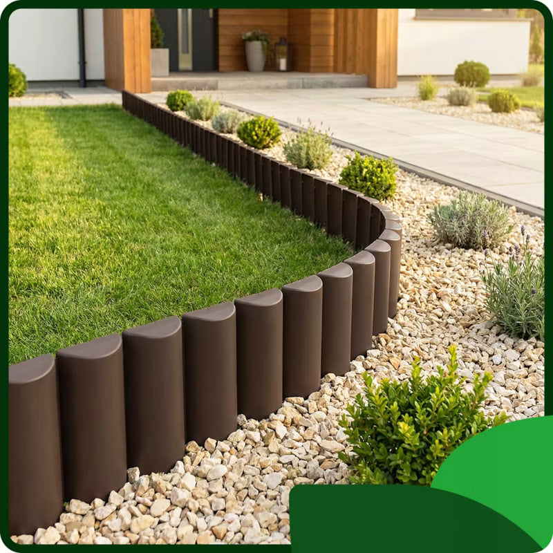 Havepalisade 240 cm Brun Plastik