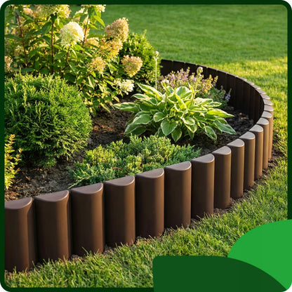 Havepalisade 240 cm Brun Plastik