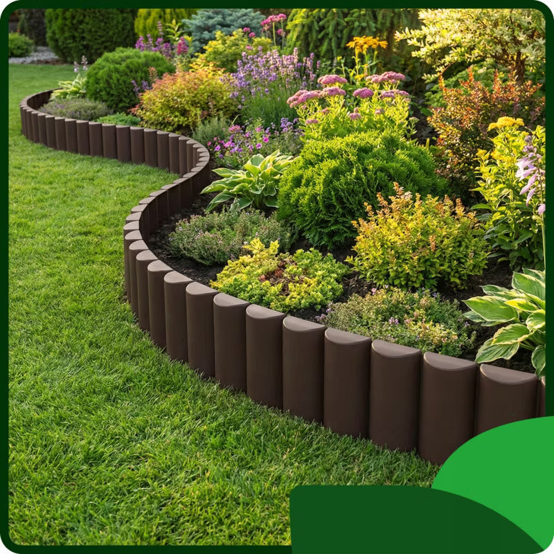 Havepalisade 240 cm Brun Plastik