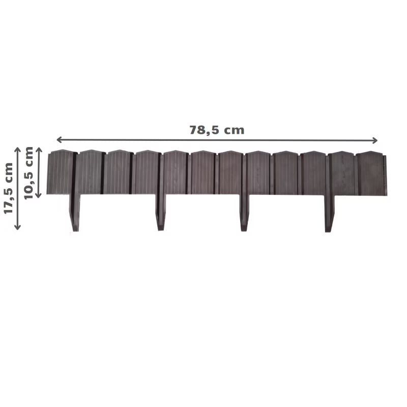 Havepalisade 78,5x17 cm Brun