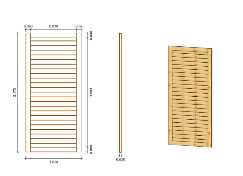 Havepanel 101x217 cm Grøn Træ
