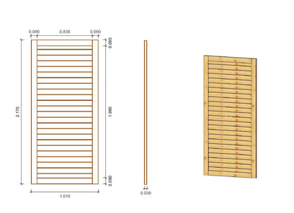 Havepanel 101x217 cm Grøn Træ
