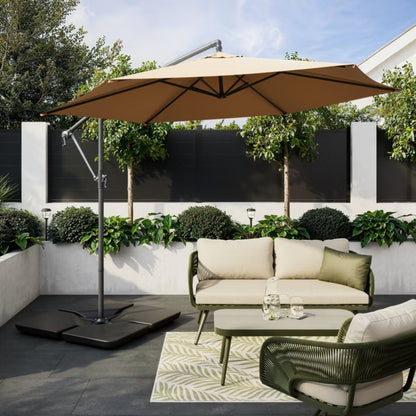 Haveparasol 3m Beige med Håndsving